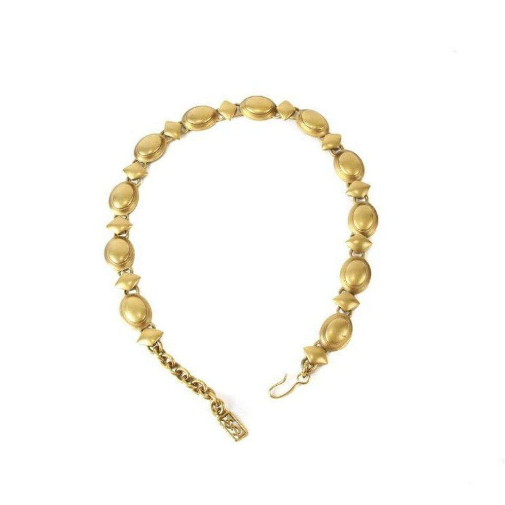 Authentic Ysl Brass Choker Chain Necklace 623$